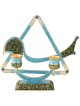 Teal Modern Bird Design Oil Candlesticks | Candle Holders | Judaica